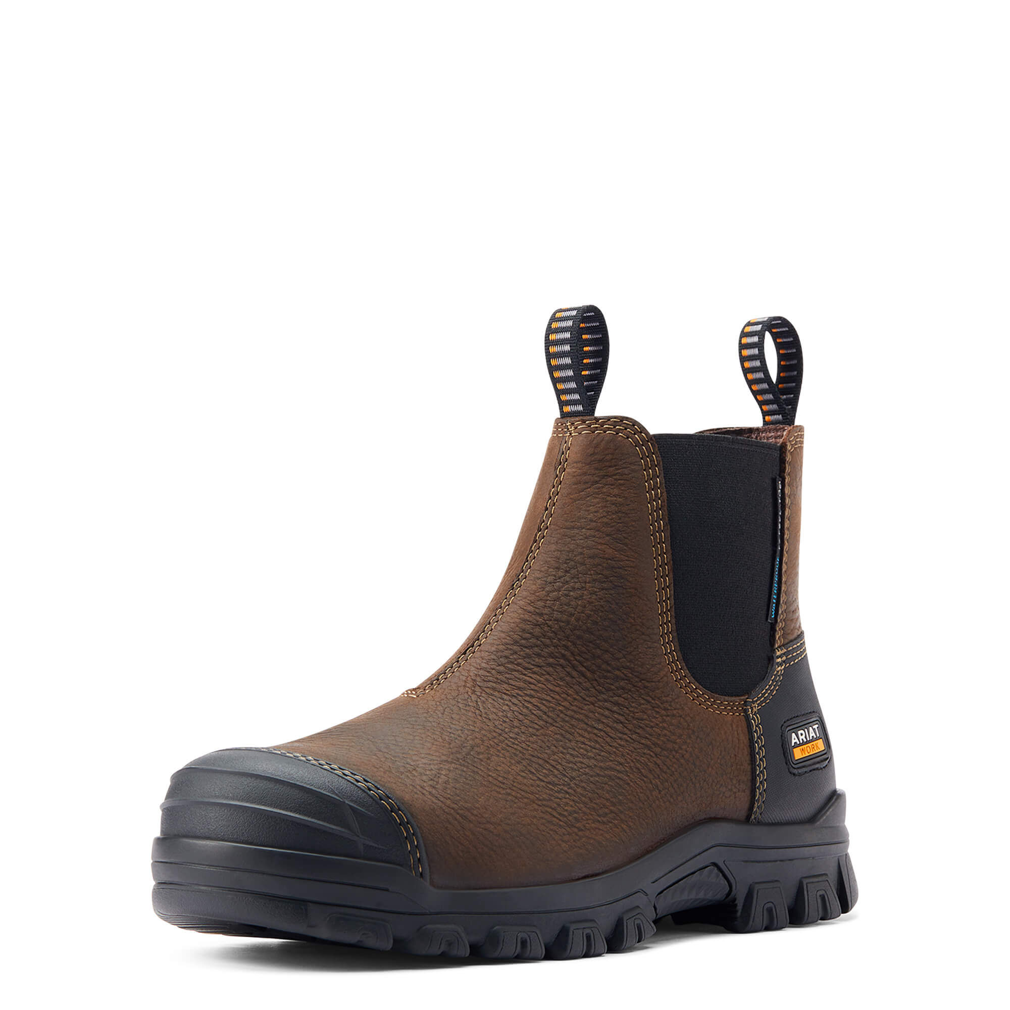Men's Treadfast Chelsea Waterproof Steel Toe Work Boots in Dark Brown, D Medium Width