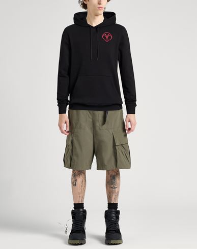 Man Sweatshirt Black Size L Cotton, Polyester