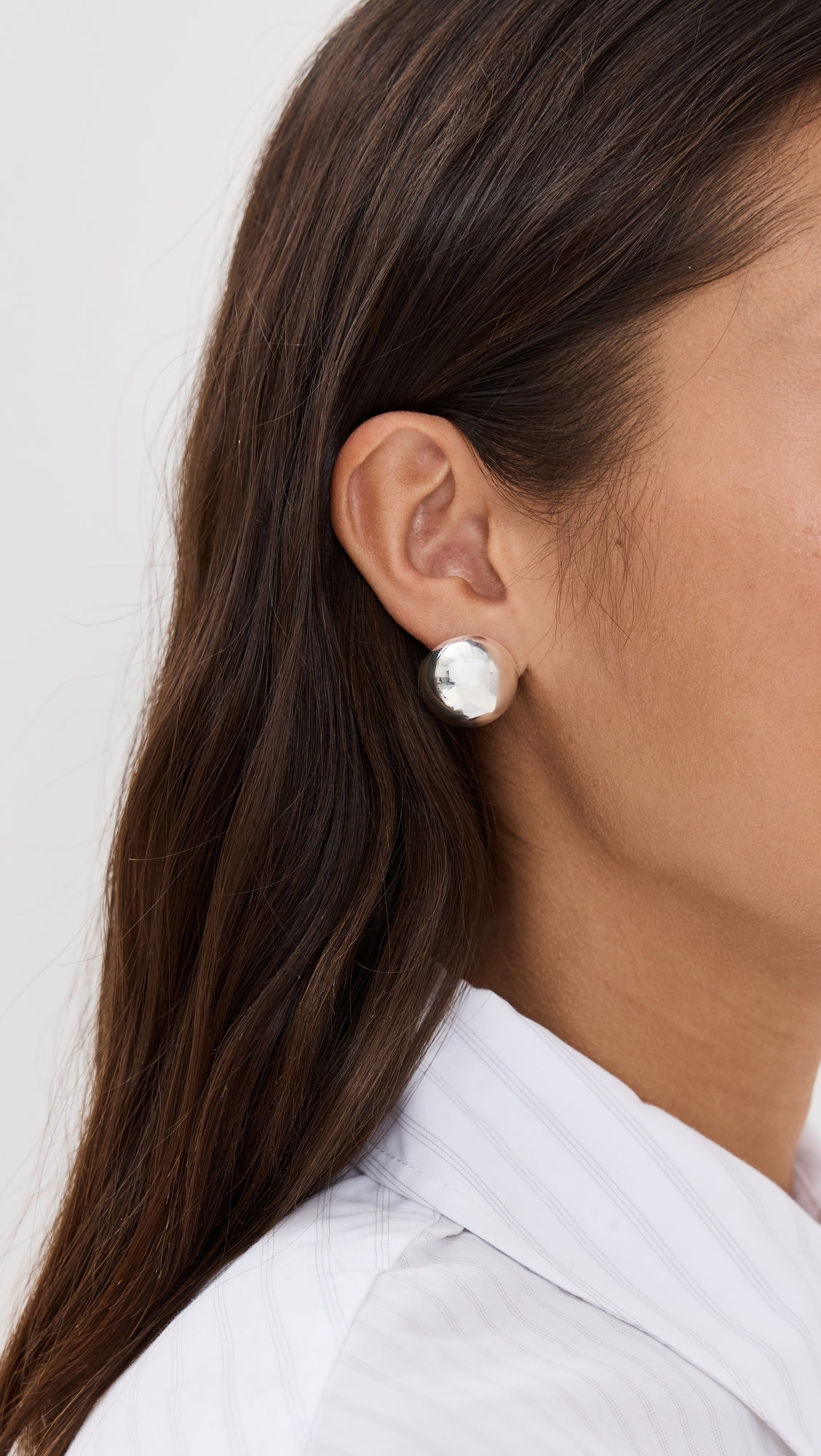 Small Hemisphere Earrings Silver One Size