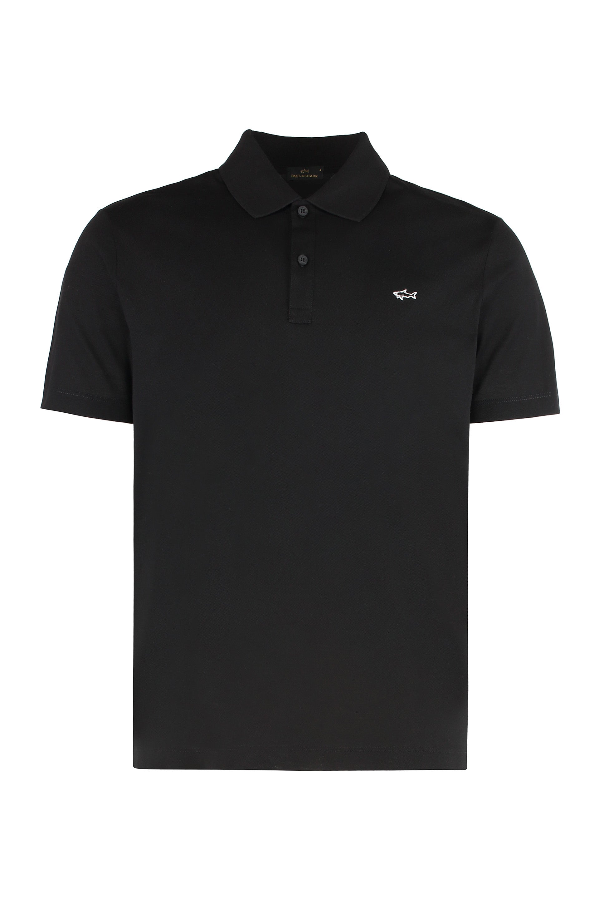 Cotton-Piqué Polo Shirt — Black