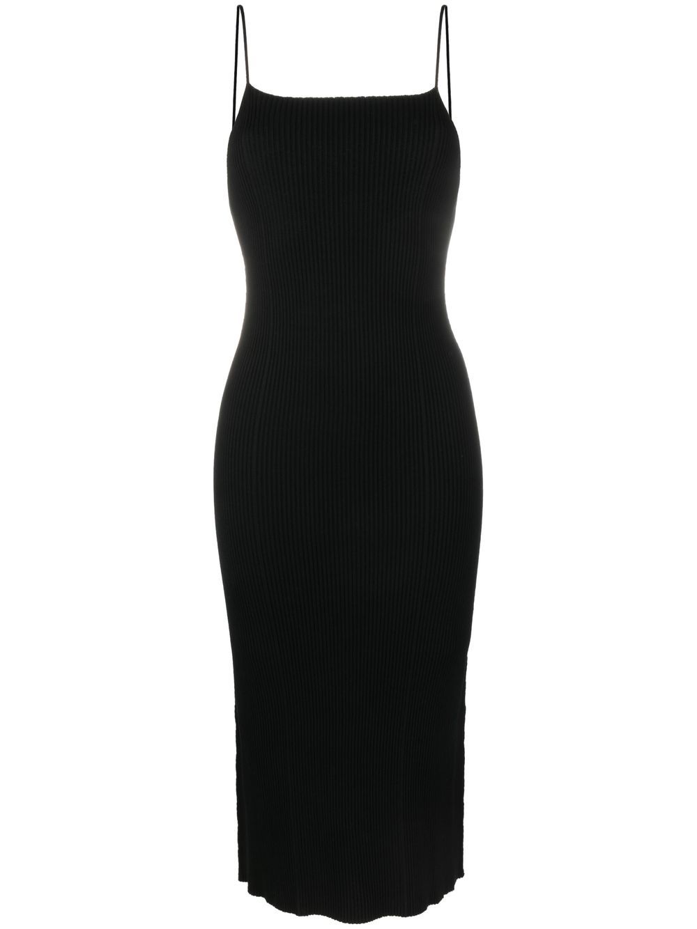 Ribbed-knit low-back dress - Black