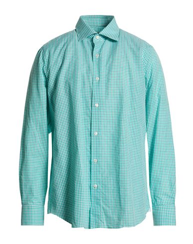 Man Shirt Emerald green Size 17 ½ Cotton, Linen