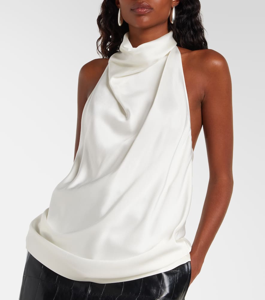 Halterneck satin top