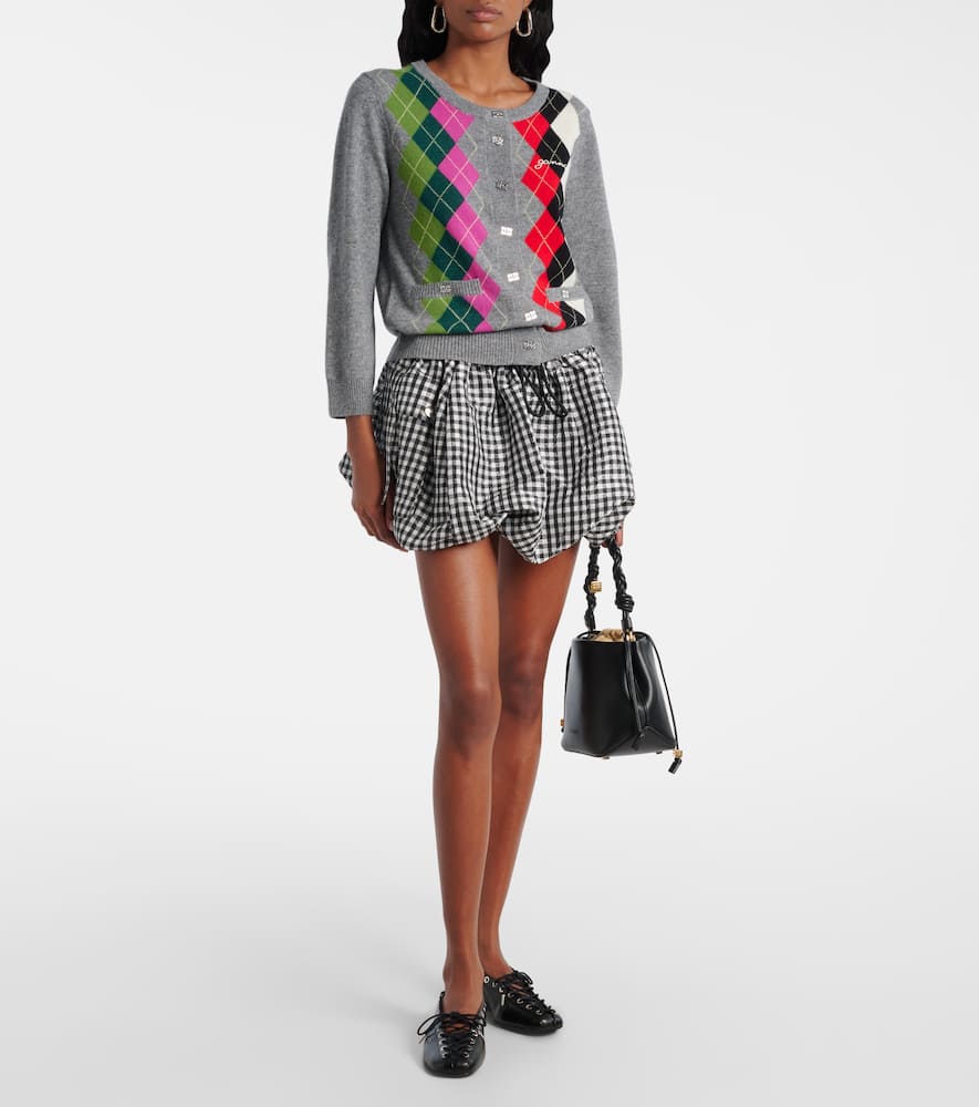Ganni Argyle wool and cashmere cardigan