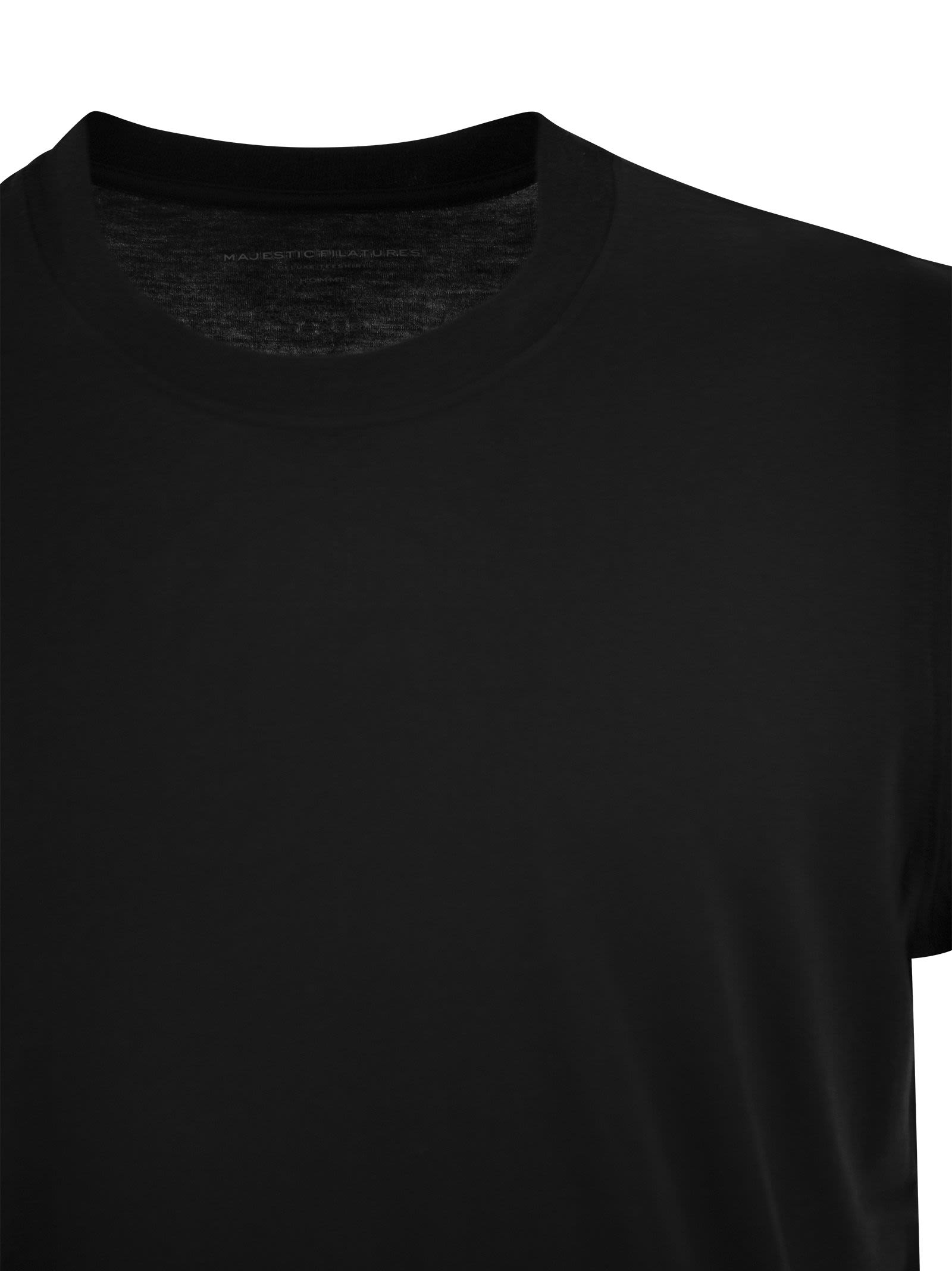 Majestic Short Sleeved T Shirt In Lyocell And Cotton