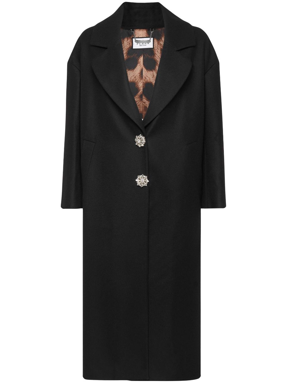 Crystal-embroidered skull coat - Neutrals