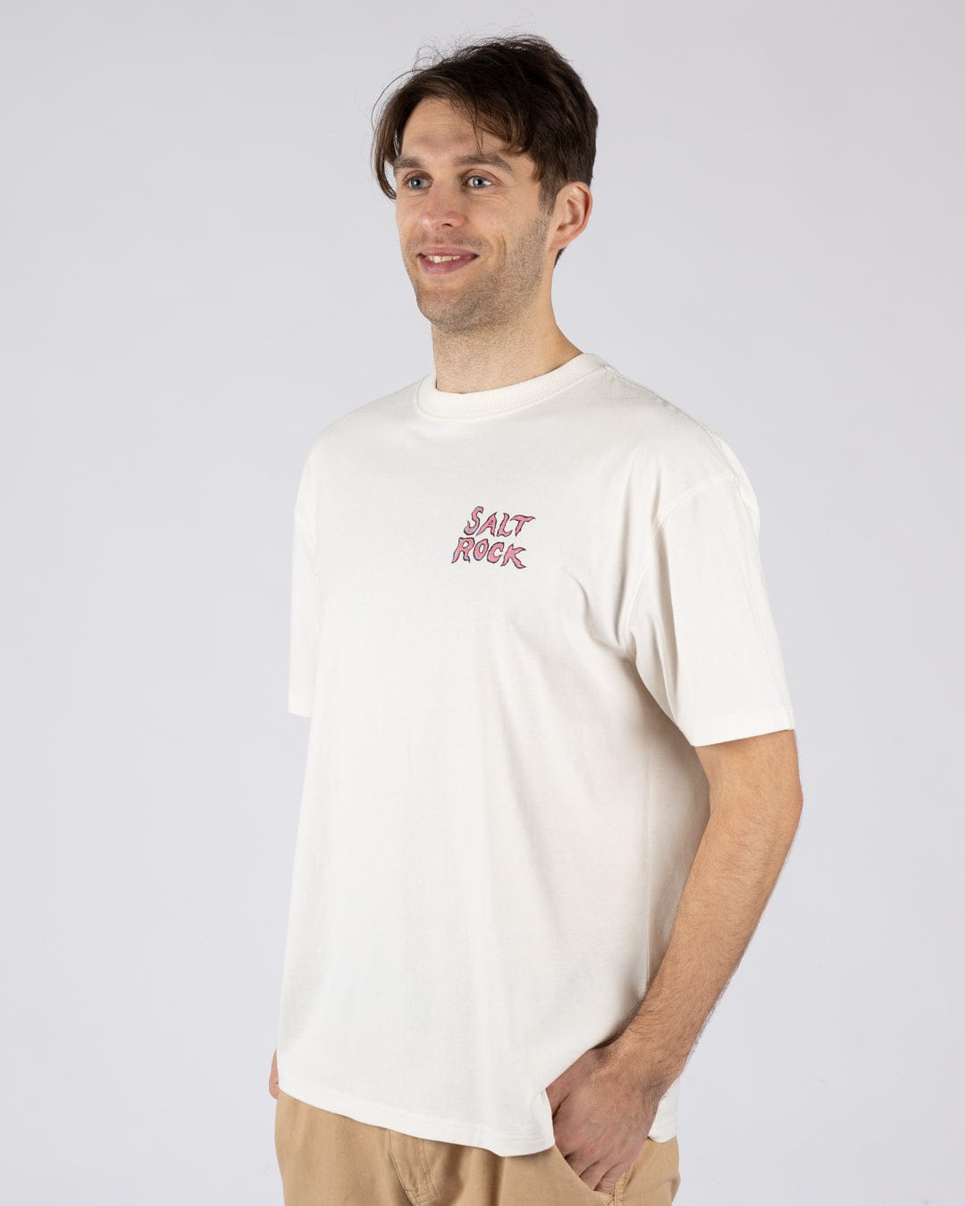 Saltrock One More Wave Mens Oversized Short Sleeve T-Shirt in Crea