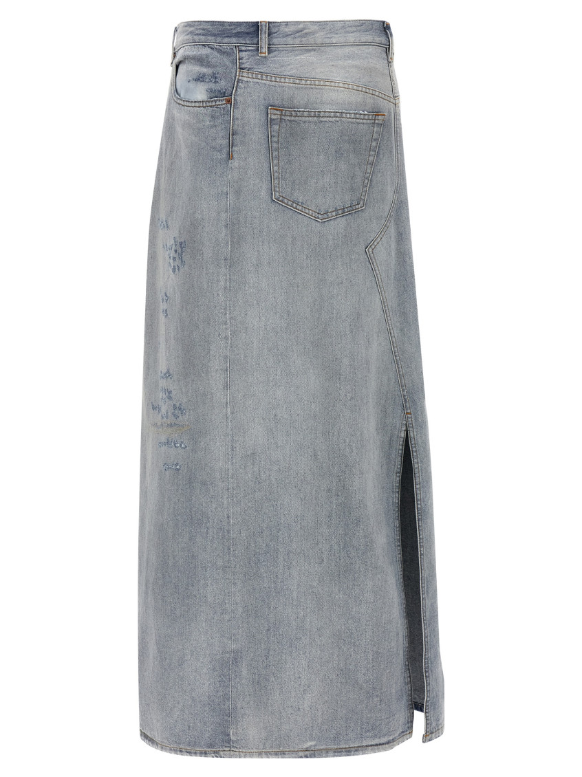 Asymmetrical Construction Skirt Skirts Light Blue
