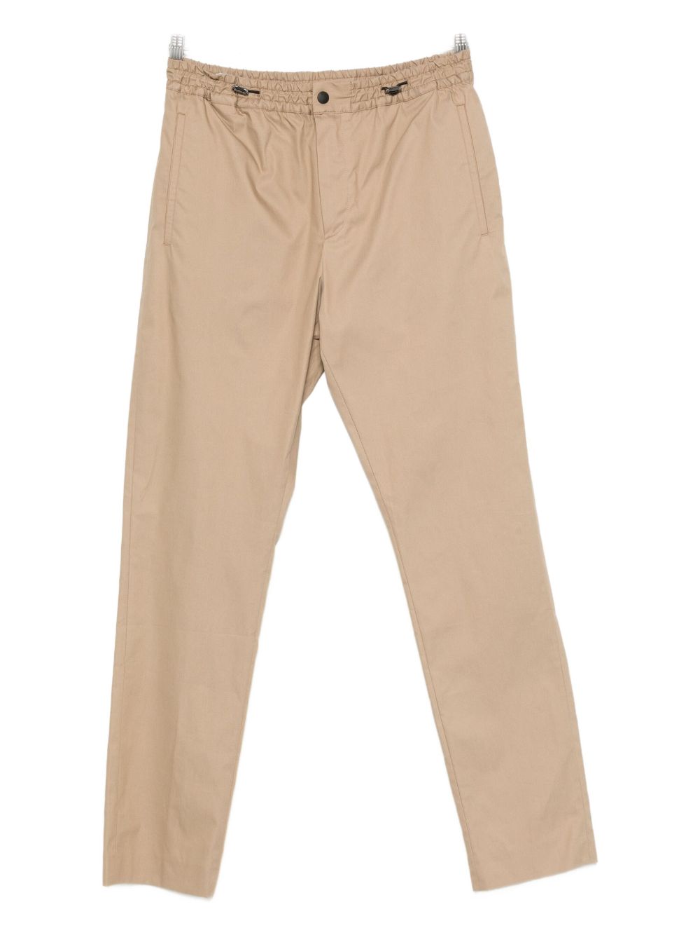 Drawstring cotton trousers - Brown