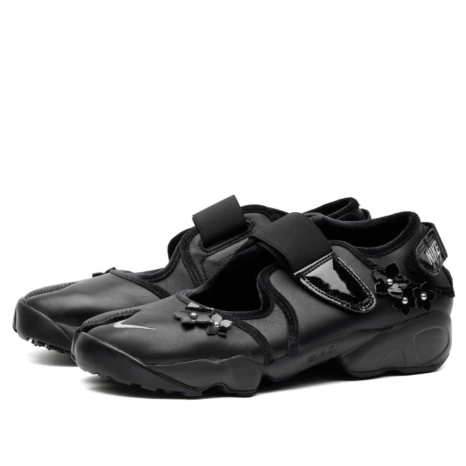 Women's W Air Rift Leather Sneaker Black/Metallic Silver/Wolf Grey
