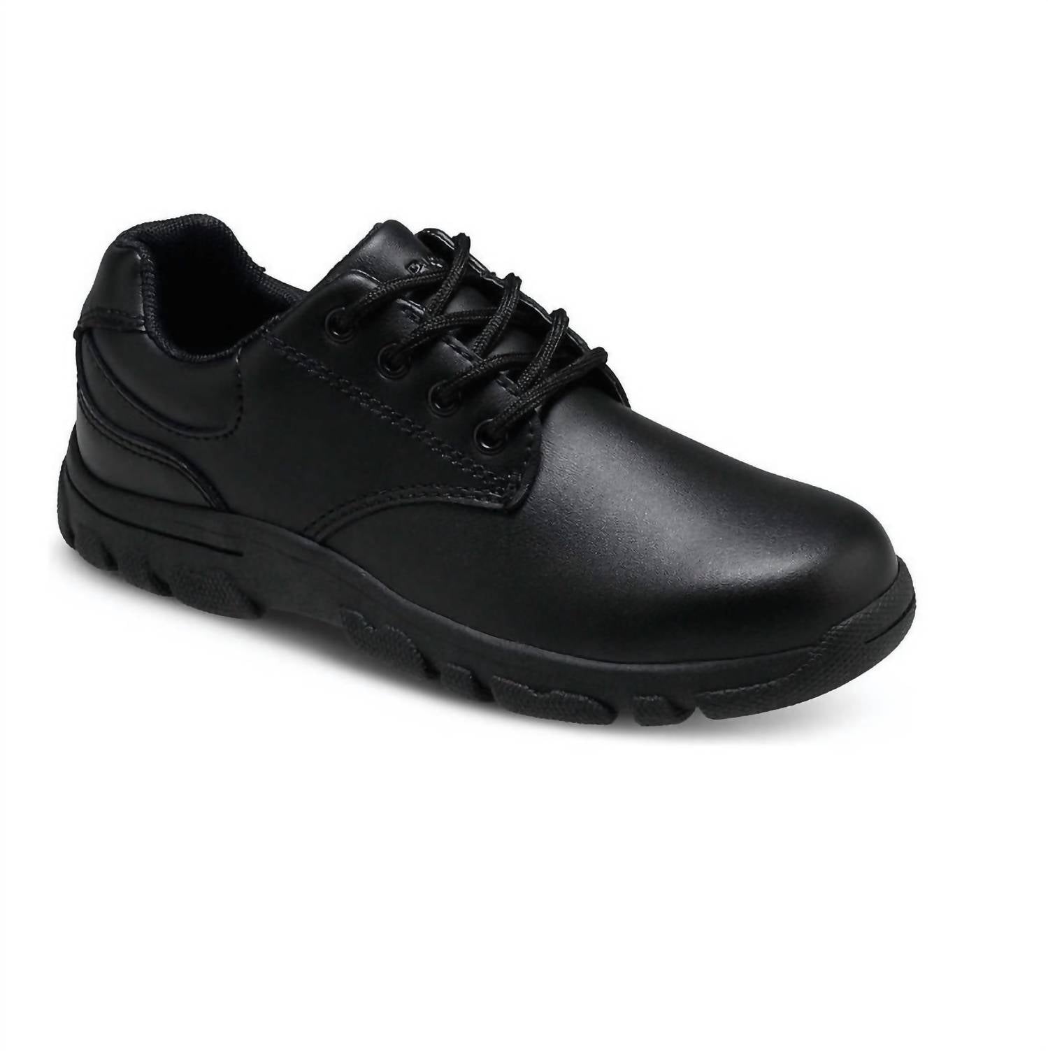 Little Kid's Sleek Leather Shoes In Chad Black