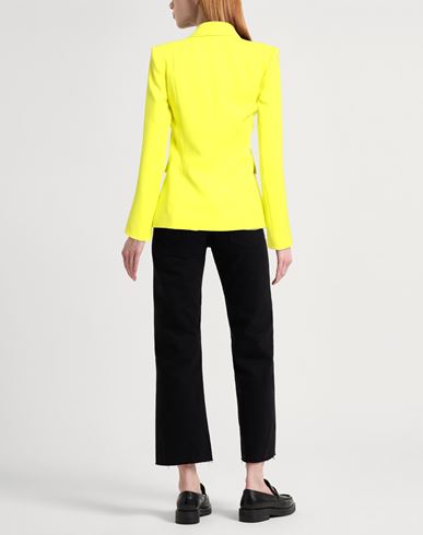 Woman Blazer Yellow Size 2 Polyester, Elastane