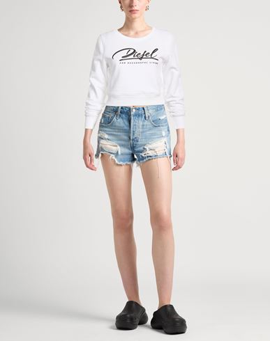 Woman Sweatshirt White Size L Cotton, Elastane