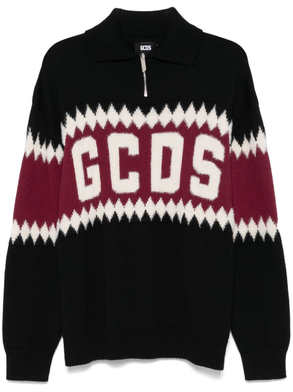Logo-intarsia sweater - Black
