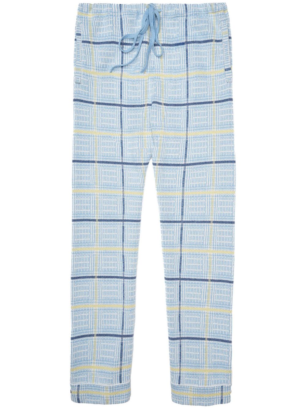 Check-print trousers - Blue