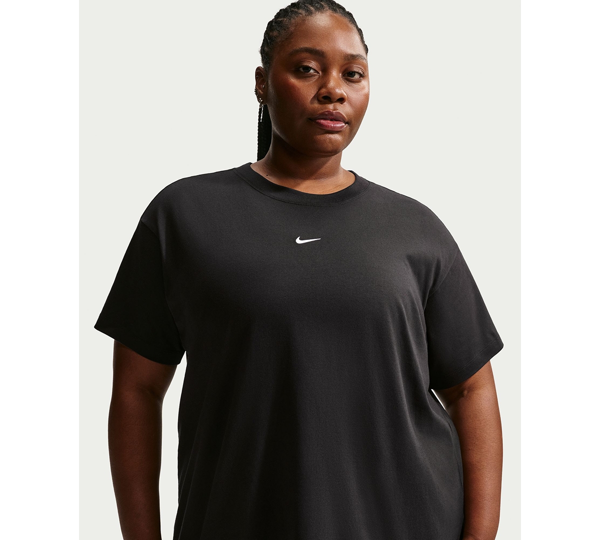 Plus Size Sportswear Oversized Short-Sleeve T-Shirt - Black/white