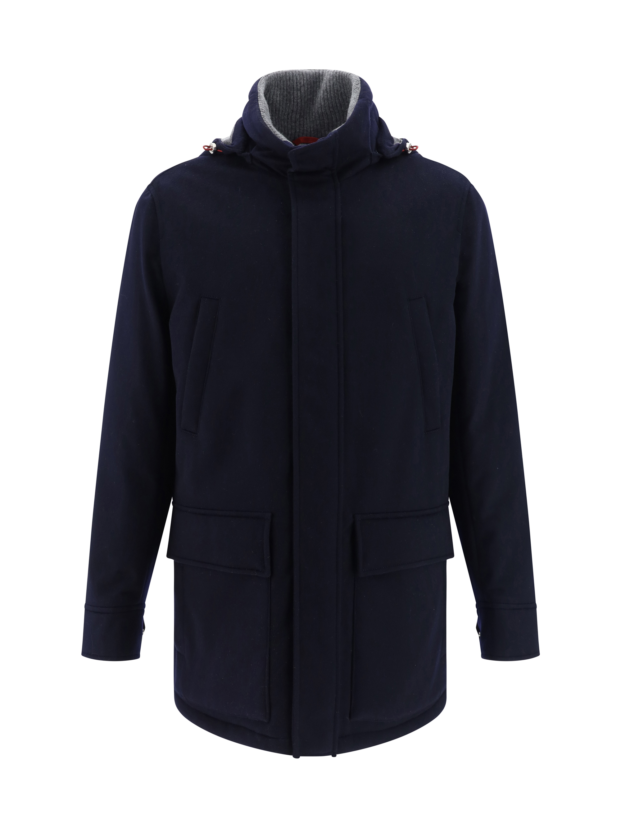 Detachable hood padded coat - Blue
