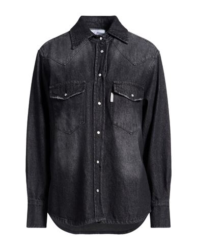Woman Denim shirt Charcoal Size 8 Cotton
