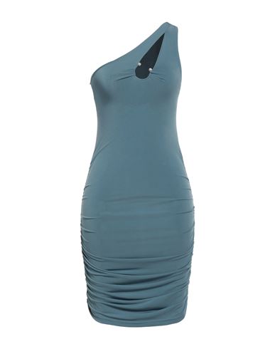 Woman Mini dress Pastel blue Size L Viscose, Polyester, Elastane