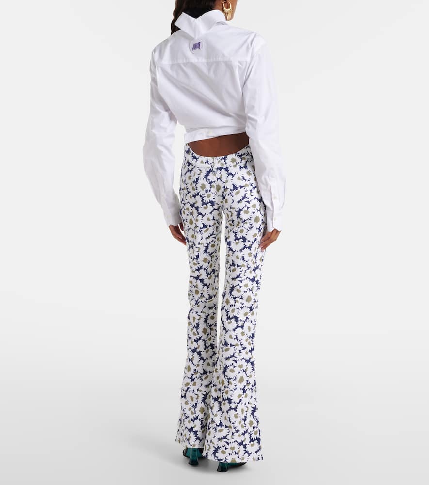 Floral flared jeans