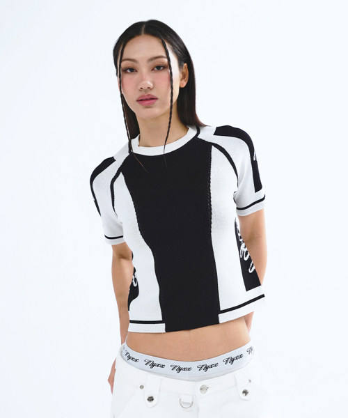 SPORT STRETCH KNIT TOP BLACK
