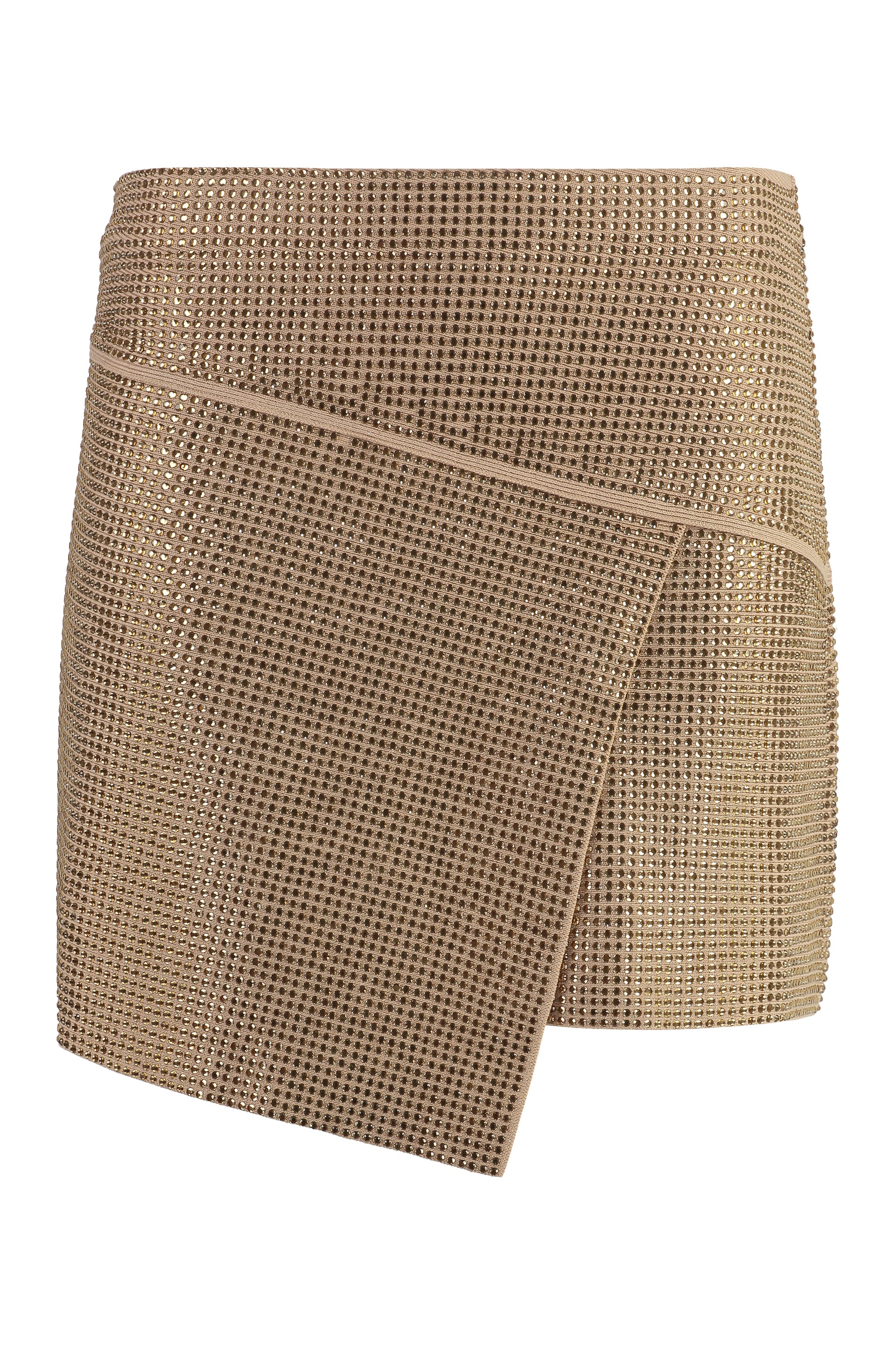 Crystal-embellished Asymmetric Wrap Skirt