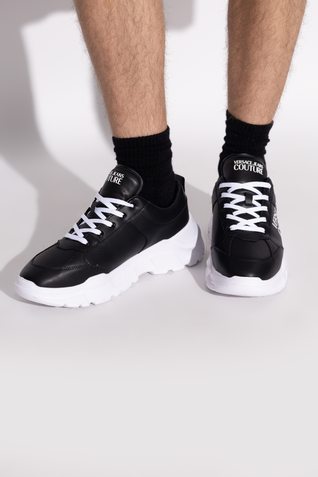 Sports Shoes With Printed Logo, Men's, Black