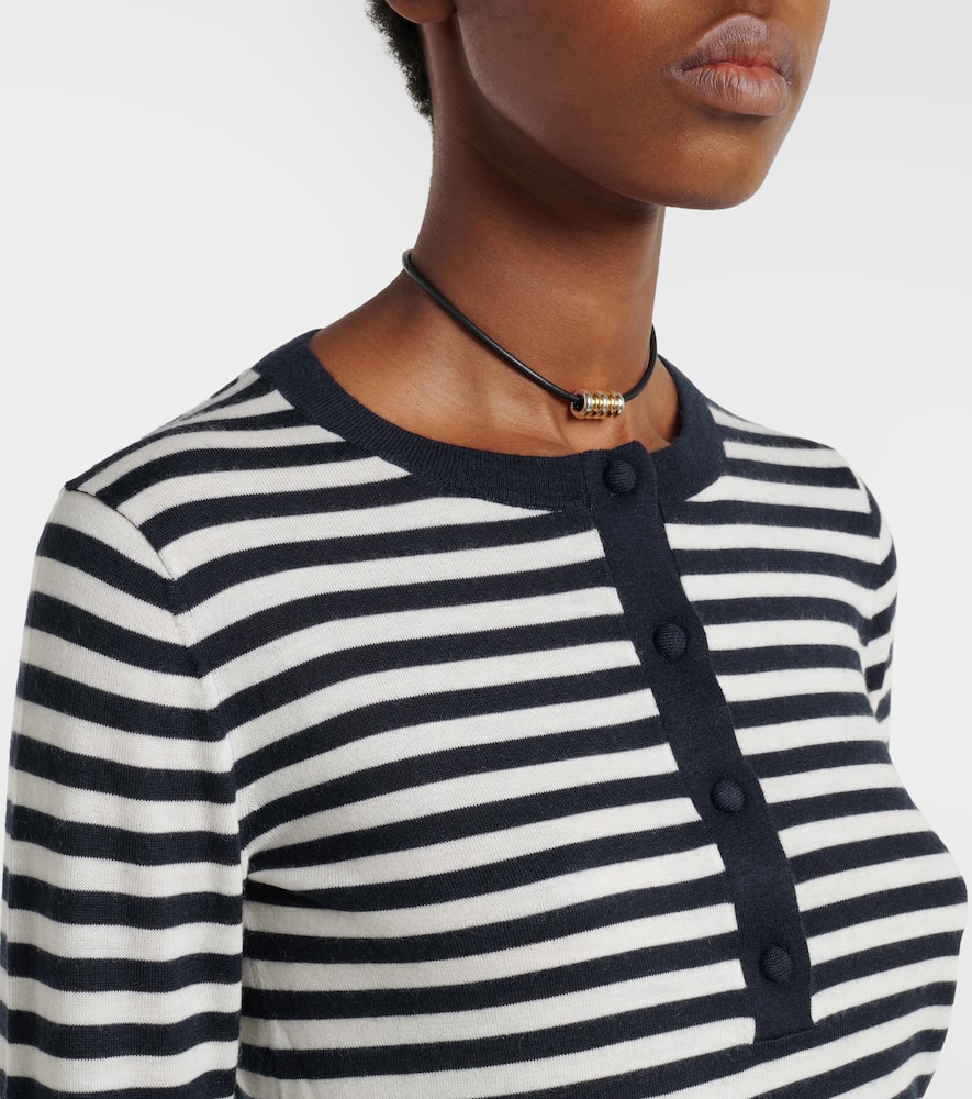 Striped cashmere Henley sweater
