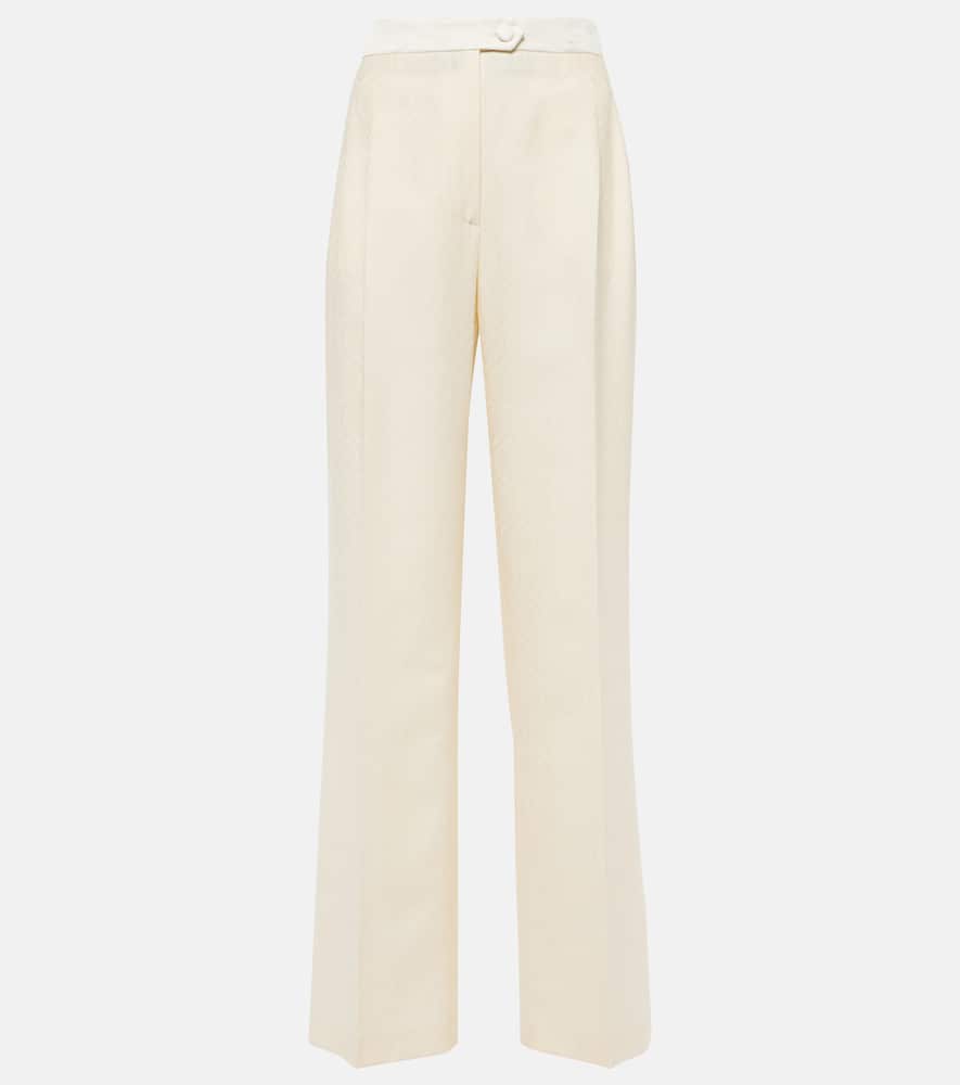 Cotton and wool straight pants