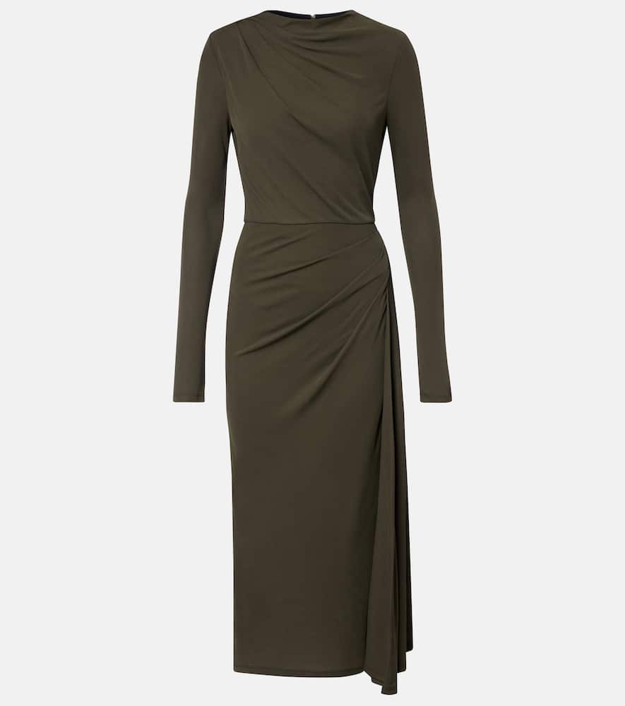 Draped jersey midi dress