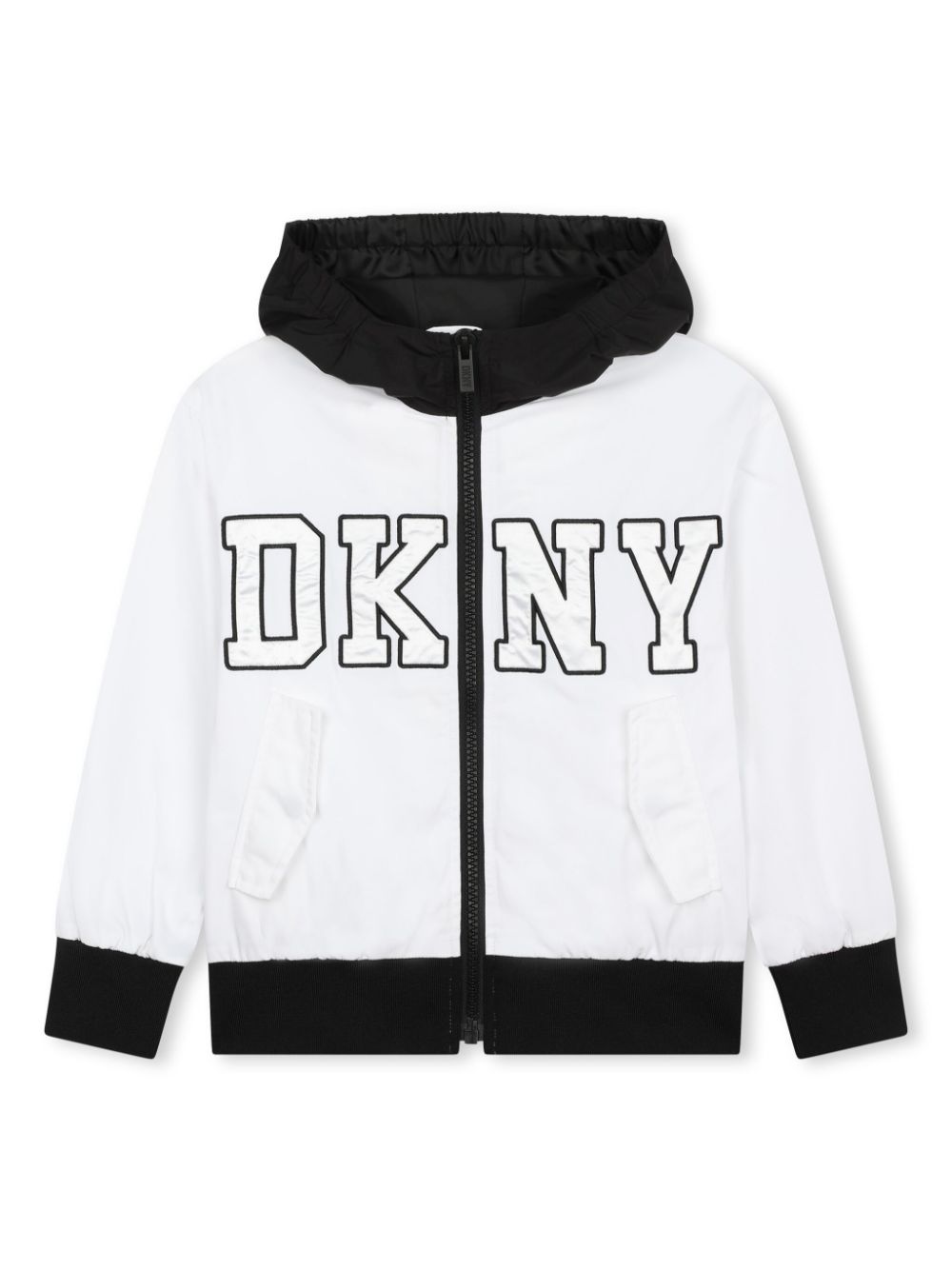 Logo-print hooded jacket - White