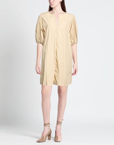 Rossopuro Woman Mini dress Beige Size L Cotton