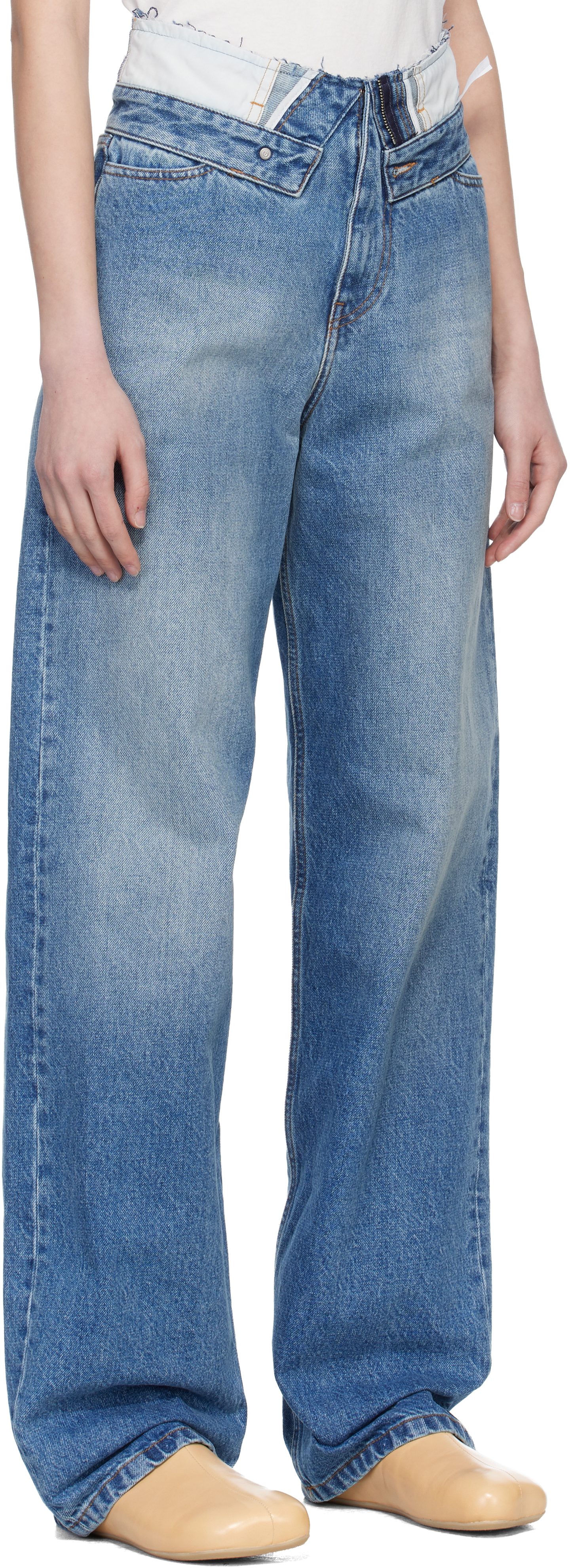 Blue Straight-Leg Jeans