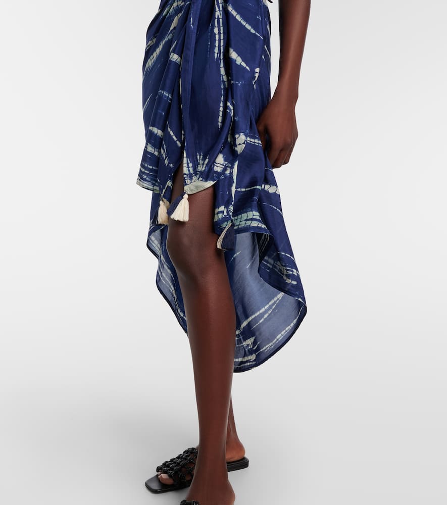Tie-dye silk beach cover-up