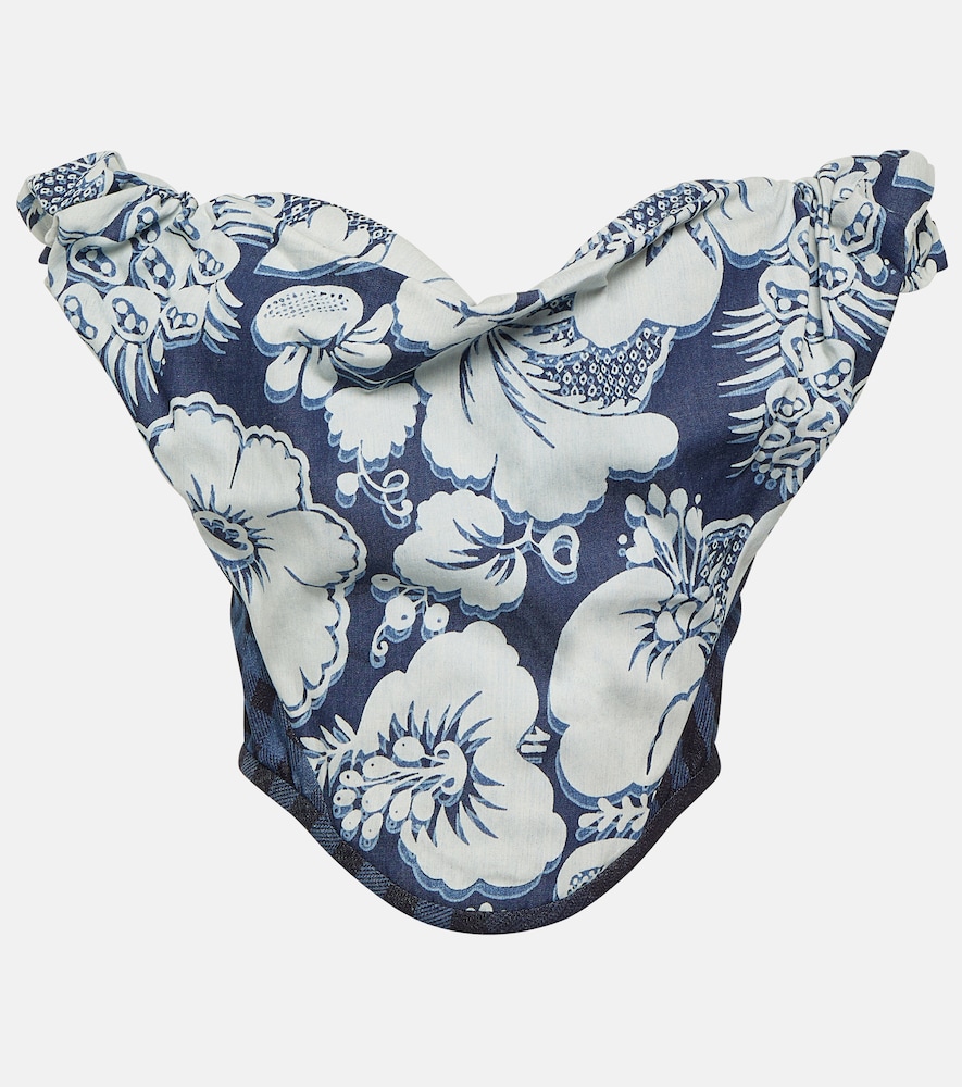 Sunday floral denim corset top