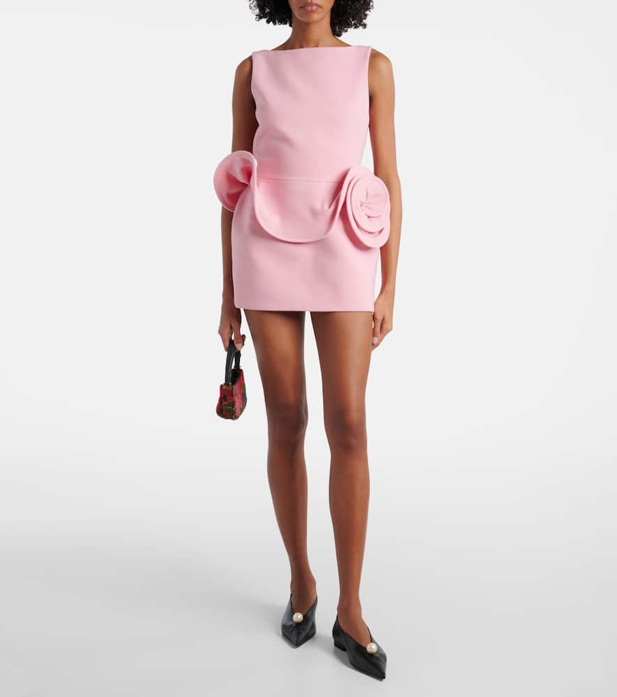 Floral-appliqué minidress