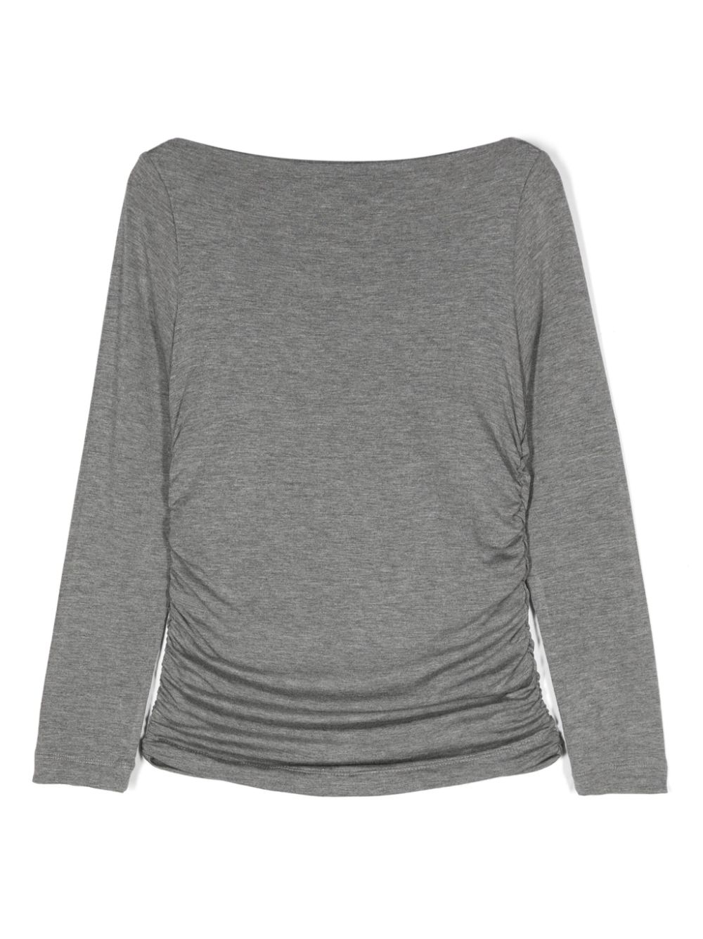 Cowl-neck ruched top - Black