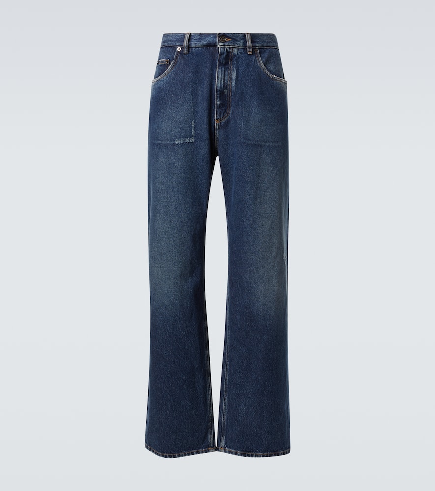 Low-rise wide-leg jeans