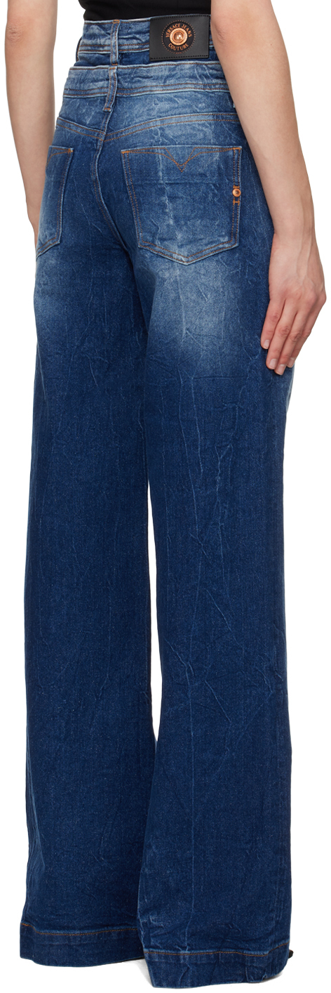 Versace Jeans Couture Indigo Wide Leg Jeans