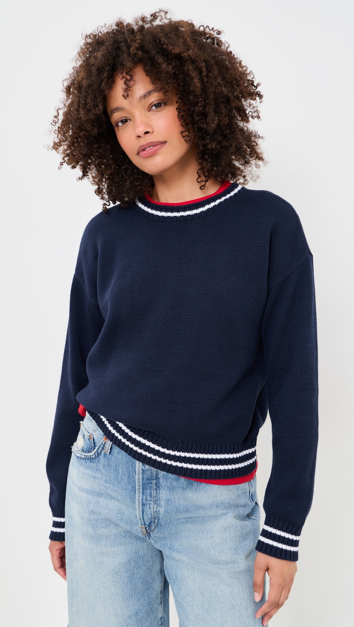 Cherry On Top Sweater Navy/White/Cherry