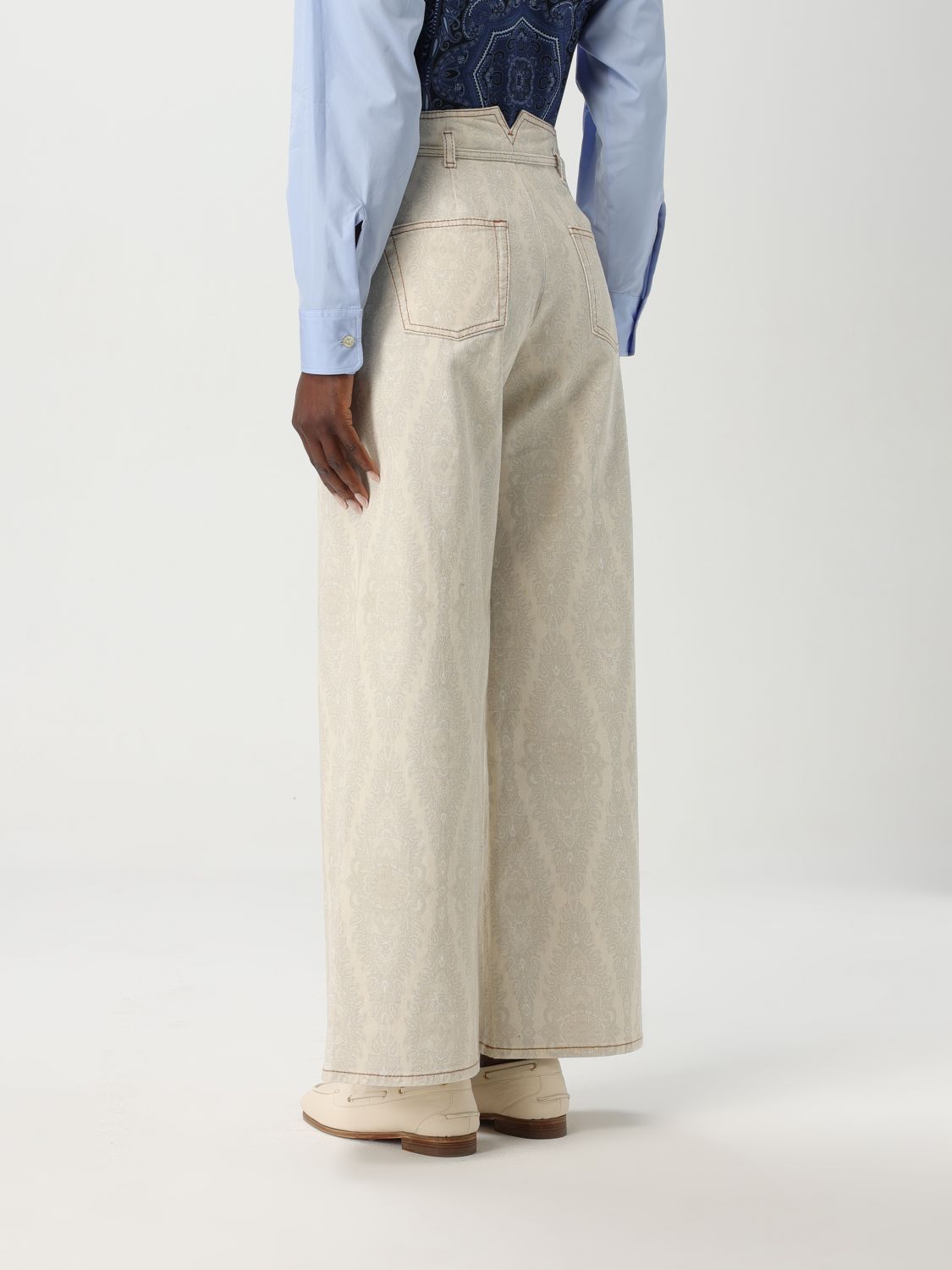 Paisley-print trousers - Neutrals