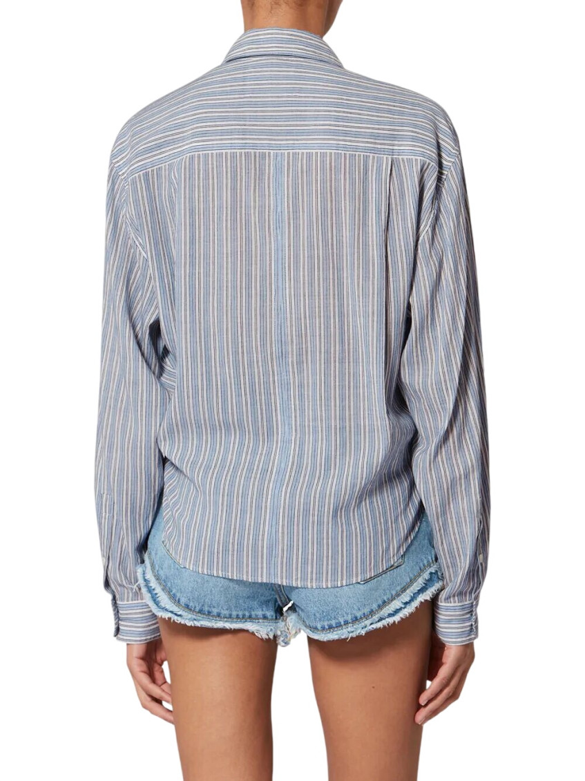 Blue Oversized Stripes Shirt