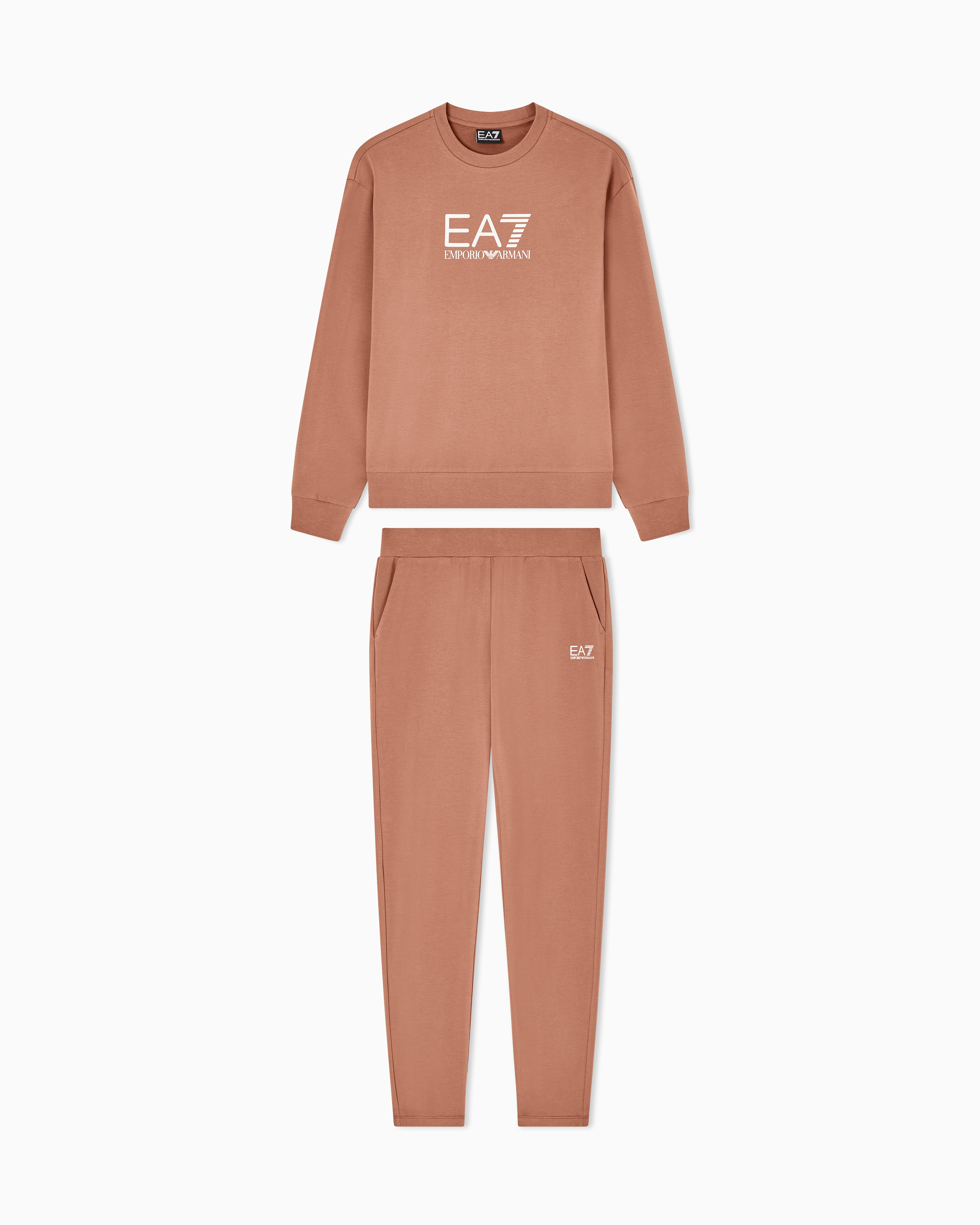 Stretch cotton crewneck logo Tracksuit
