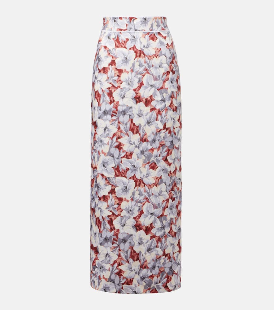Emma floral linen maxi skirt