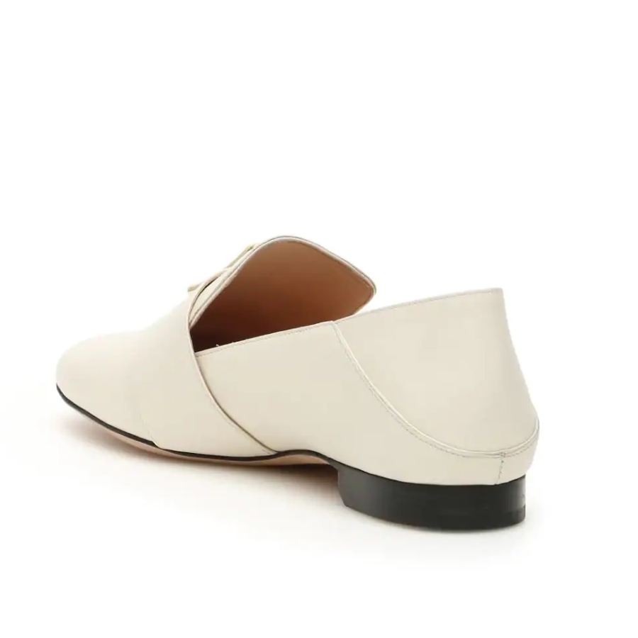 Ladies Janelle White Leather Loafers
