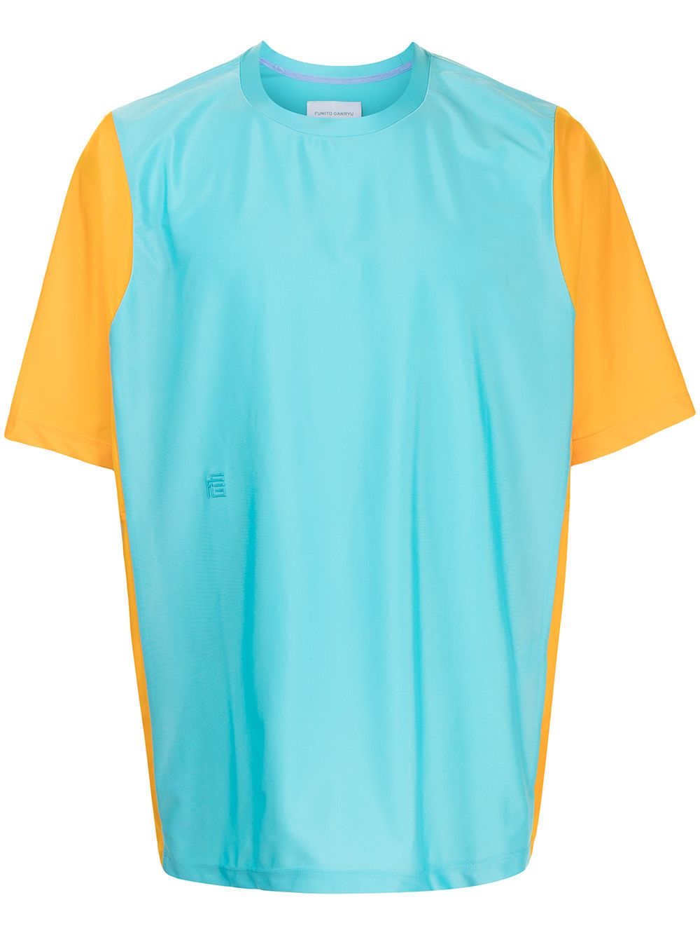 Colour-block crewneck T-shirt - Blue