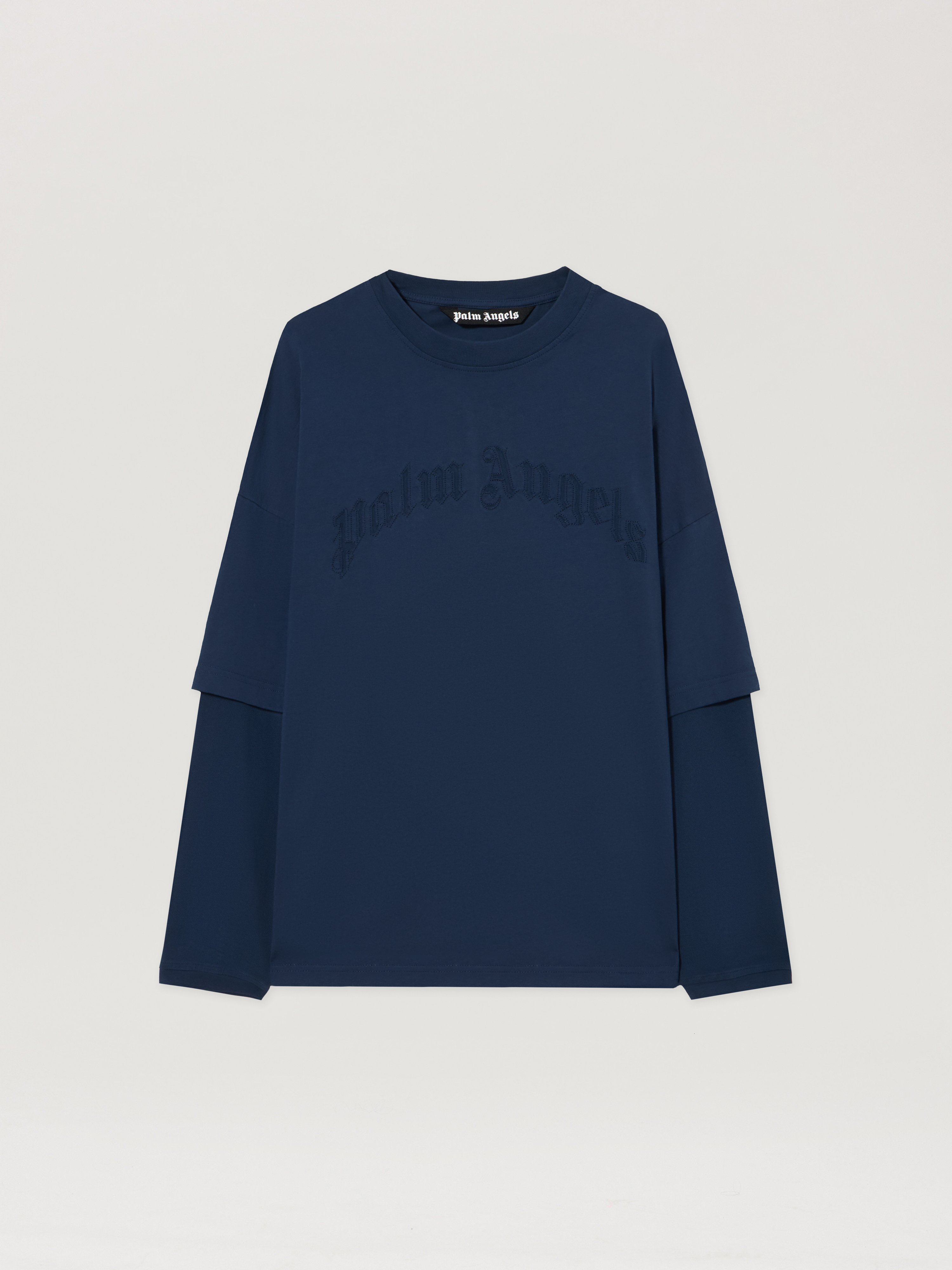 Curved Logo Double Long-sleeved T