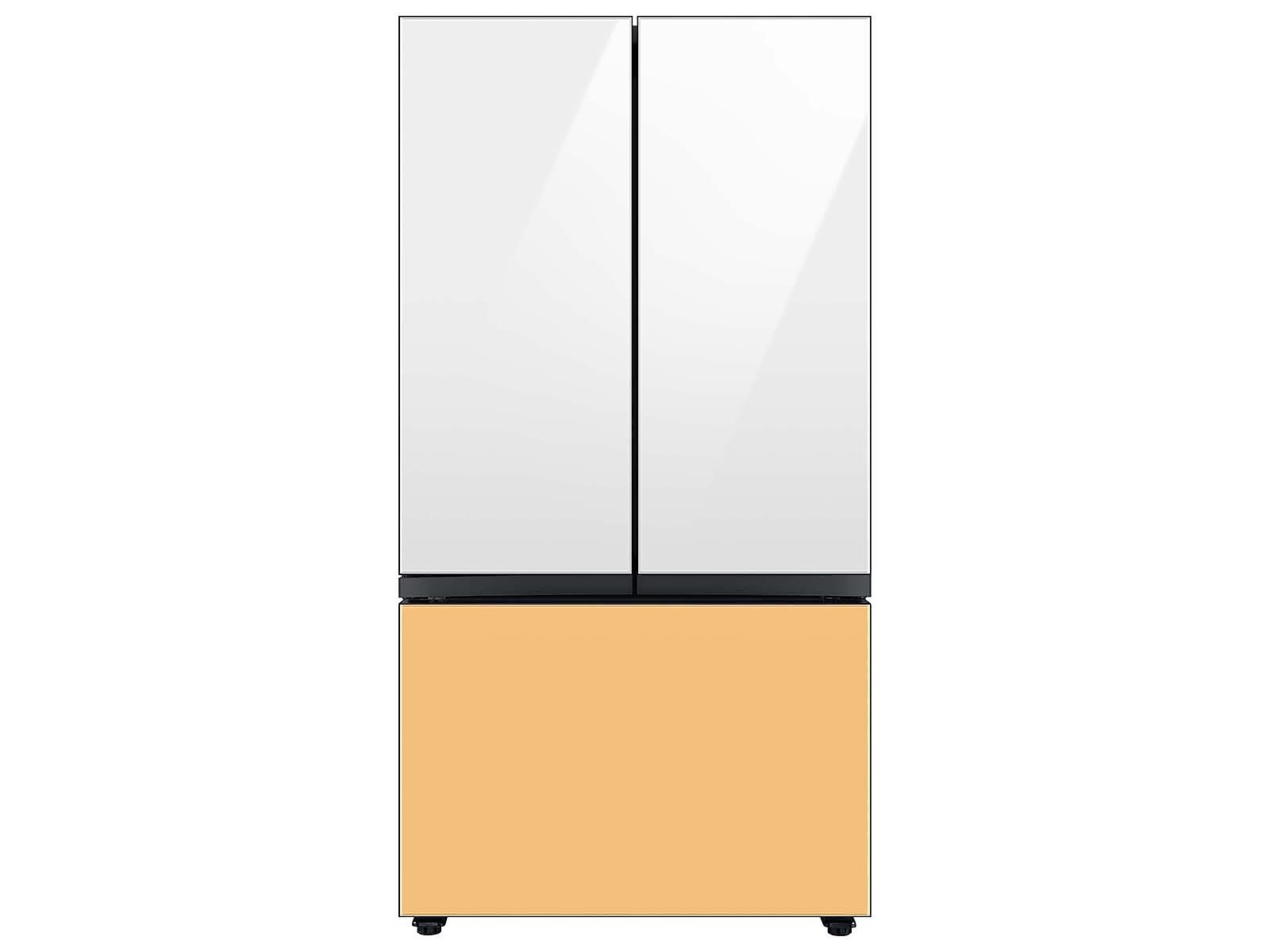 Bespoke 3-Door French Door Refrigerator Panel in White Glass - Top Panel(RA-F18DU312/AA)