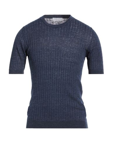 Man Sweater Navy Size 3XL Linen, Cotton, Polyester