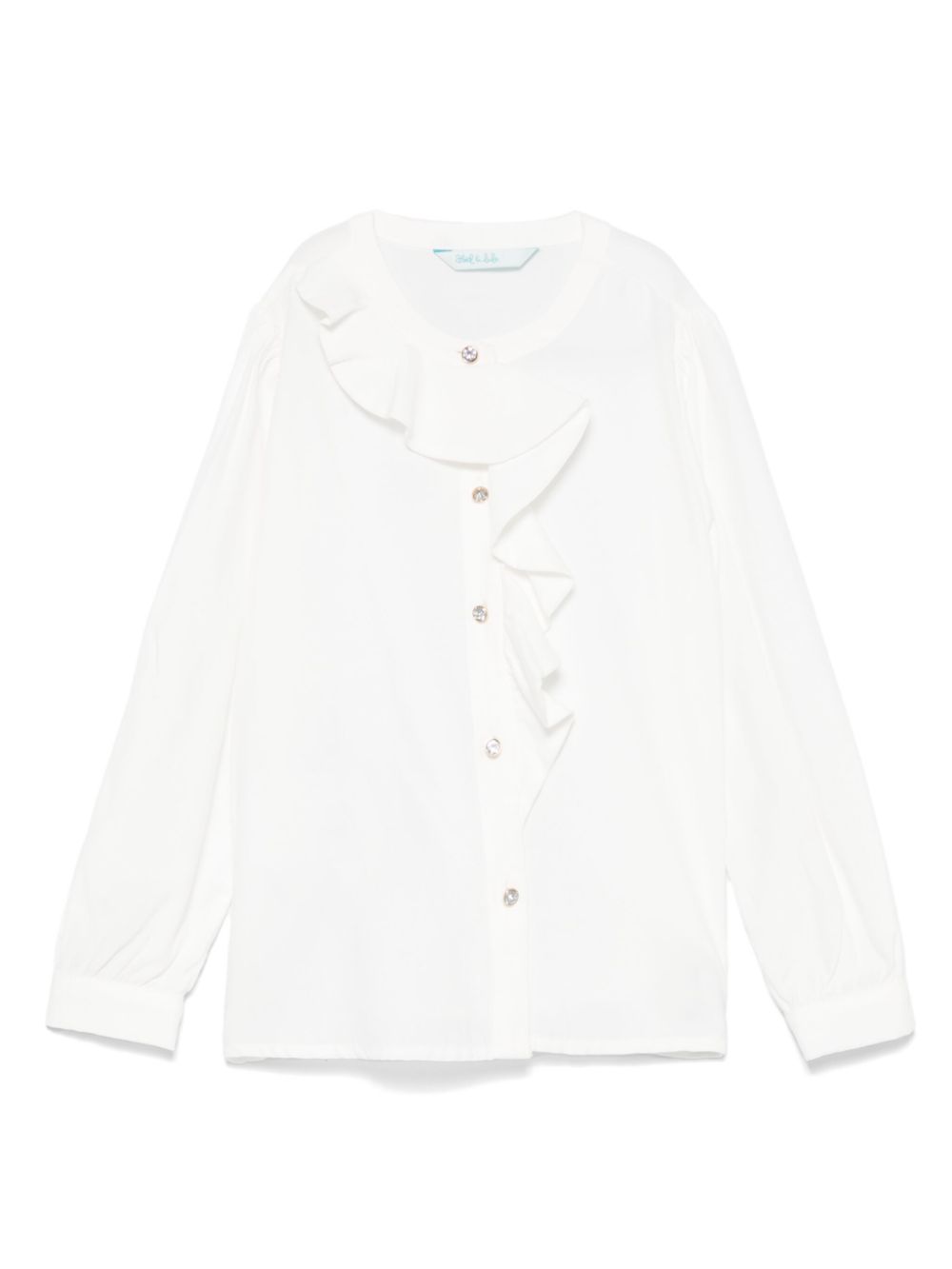 Ruffle-trim shirt - White